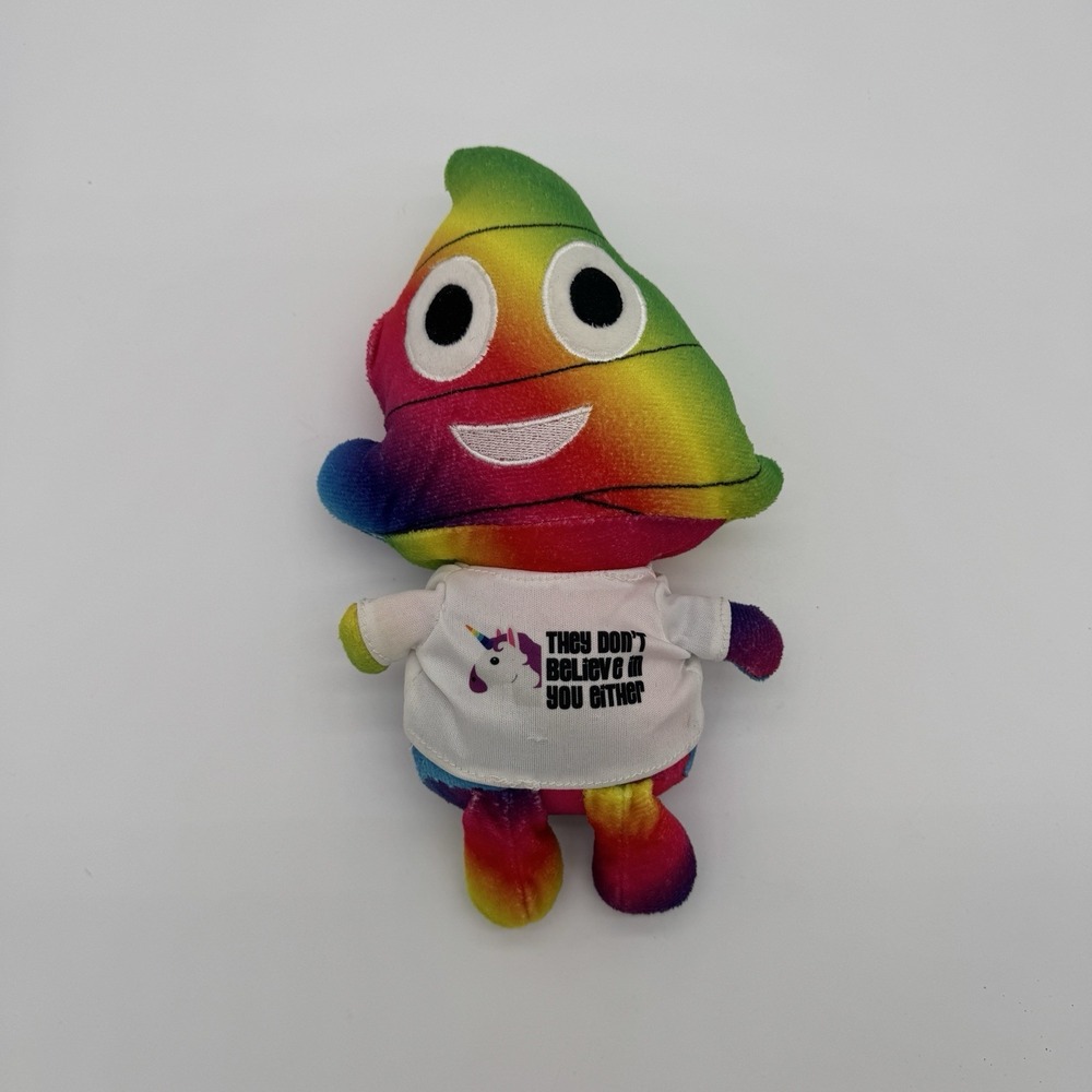 Emoji Pals Rainbow Poop Emoji Plush Toy Unicorn‎ Shirt Stuffed Character Pride